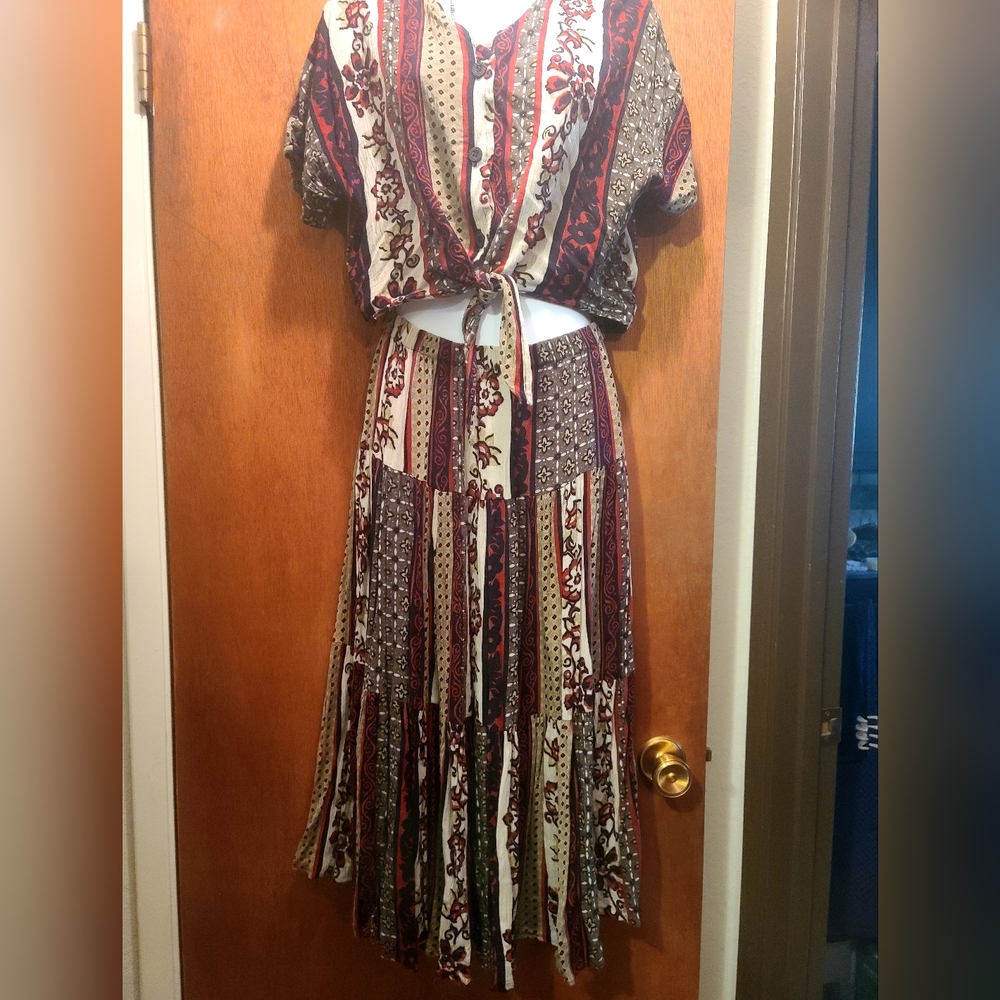 Sag Harbor cute peasant boho skirt & top set szS - Picture 9 of 11